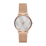 Armani Exchange Damen Analog Quarz Uhr mit Edelstahl Armband AX5550 - 1
