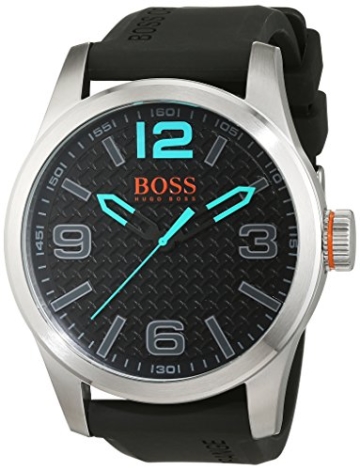 BOSS Orange Herren Analog Quarz Uhr mit Silikon Armband 1513377 - 1