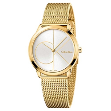 Calvin Klein Damen Analog Quarz Uhr mit Edelstahl Armband K3M22526 - 1