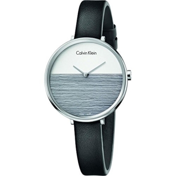 Calvin Klein Damen Analog Quarz Uhr mit Leder Armband K7A231C3 - 1