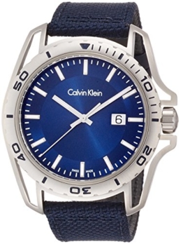 Calvin Klein Herren Analog Quarz Uhr mit Stoff Armband K5Y31UVN - 1