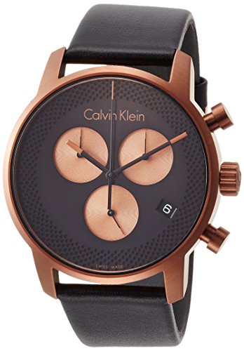 Calvin Klein Herren Chronograph Quarz Uhr mit Leder Armband K2G17TC1 - 1