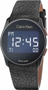 Calvin Klein Herren Digital Quarz Uhr mit Leder Armband K5B13XC1 - 1