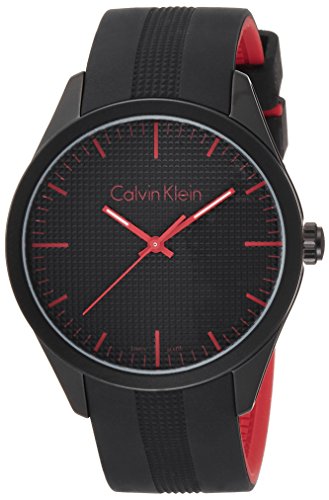 Calvin Klein Unisex-Armbanduhr Analog Quarz Kautschuk K5E51TB1 - 1