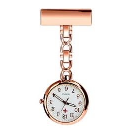 Color You Pulsuhr Krankenschwester Pflegeuhr Schwesternuhren mit Clip Kitteluhr Herren Damen Quarz Digital für Doktor Krankenschwester mit Armbanduhr (Roségold) - 1