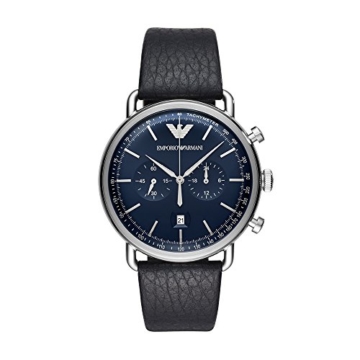 Emporio Armani Herren Analog Quarz Uhr mit Leder Armband AR11105 - 1