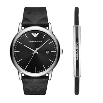 Emporio Armani Herren Analog Quarz Uhr mit Leder Armband AR80012 - 1