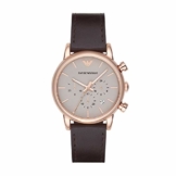 Emporio Armani Herren Chronograph Quarz Uhr mit Leder Armband AR2074 - 1