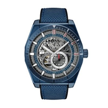 Hugo Boss automatik Herren Uhr 1513645 Skelettuhr Blau