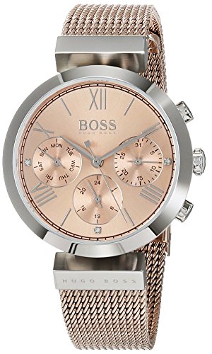 Hugo BOSS Damen Analog Quarz Uhr mit Edelstahl Armband 1502426 - 1
