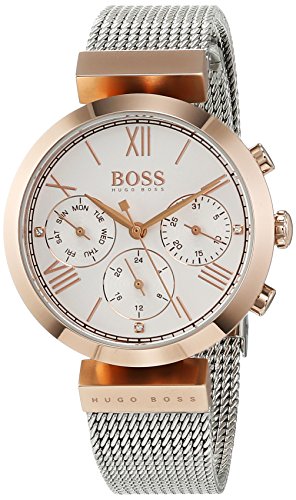 Hugo BOSS Damen Analog Quarz Uhr mit Edelstahl Armband 1502427 - 1