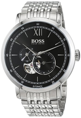 Hugo BOSS Herren Datum klassisch Automatik Uhr mit Edelstahl Armband 1513507 - 1