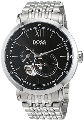 Hugo BOSS Herren Datum klassisch Automatik Uhr mit Edelstahl Armband 1513507 - 1