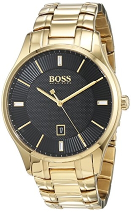 Hugo BOSS Herren Datum klassisch Quarz Uhr mit Edelstahl Armband 1513521 - 1