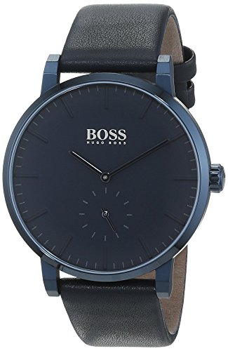 Hugo BOSS Herren Datum klassisch Quarz Uhr mit Leder Armband 1513502 - 1