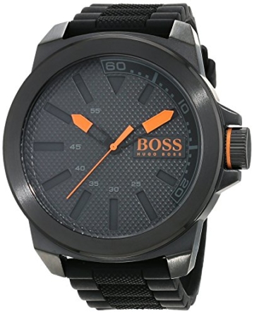 Hugo Boss Orange New York Herren-Armbanduhr Quartz mit schwarzem Silikon Armband 1513004 - 1