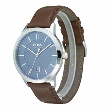 Hugo Boss Watch Herren Analog Quarz Uhr mit Leder Armband 1513612 - 2