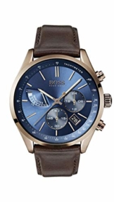 Hugo Boss Watch Herren Chronograph Quarz Uhr mit Leder Armband 1513604 - 1