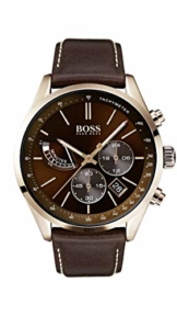 Hugo Boss Watch Herren Chronograph Quarz Uhr mit Leder Armband 1513605 - 1