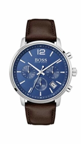 Hugo Boss Watch Herren Chronograph Quarz Uhr mit Leder Armband 1513606 - 1