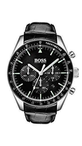 Hugo Boss Watch Herren Chronograph Quarz Uhr mit Leder Armband 1513625 - 1