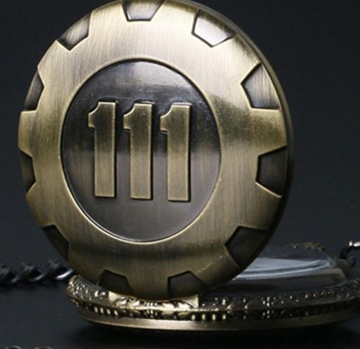PriMI – Taschenuhr im Retro-Stil, Quarz-Uhrwerk, Taschenuhr, Fallout 4, Anhänger, Vault 111, Bronze - 4