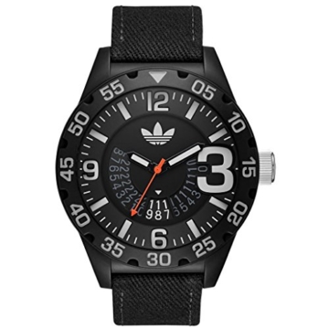 Adidas ADH3157 NEWBURGH Uhr Herrenuhr Stoffband Kunststoff 10 bar Analog Datum schwarz - 1