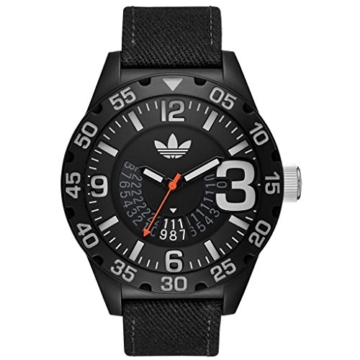 Adidas ADH3157 NEWBURGH Uhr Herrenuhr Stoffband Kunststoff 10 bar Analog Datum schwarz - 1