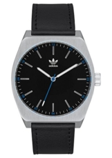 adidas Herrenuhr Process_L1.Genuine Lederband, 20 Mm Breite (0,38 Mm) Silber/Schwarz - 1