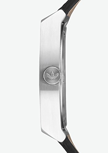 adidas Herrenuhr Process_L1.Genuine Lederband, 20 Mm Breite (0,38 Mm) Silber/Schwarz - 5