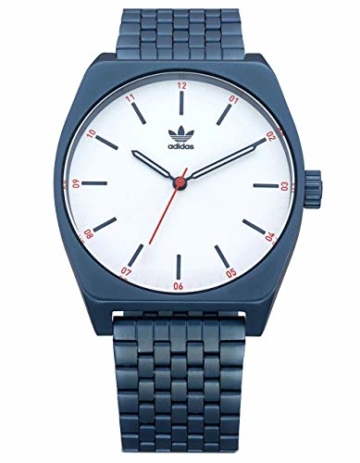 adidas Herrenuhr Process_M1.6 Link-Edelstahl-Armband, 20 Mm Breite (0,38 Mm) One Size Navy/Silber Sunray/Rot - 1