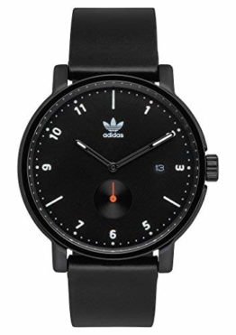 adidas Uhren District_Lx2.Horween Lederband Männer, 20 Mm Breite (.40Mm) Alle Schwarz/Weiß / Orange - 1