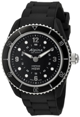 Alpina Damen '' Comtesse 'Swiss Quarz Edelstahl und Gummi Fitness Uhr, Farbe: Schwarz (Modell: al-281bs3 V6) - 1