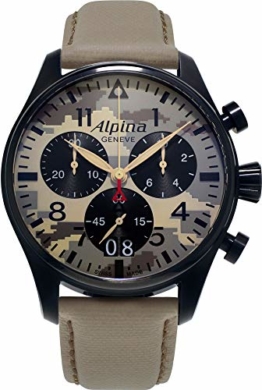 Alpina Geneve CAMOUFLAGE PILOT BIG DATE CHRONOGRAPH AL-372MLY4FBS6 Herrenchronograph Fliegeruhr - 1