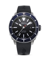 Alpina Herren Analog Automatik Uhr mit Gummi Armband AL-525LBN4V6 - 1