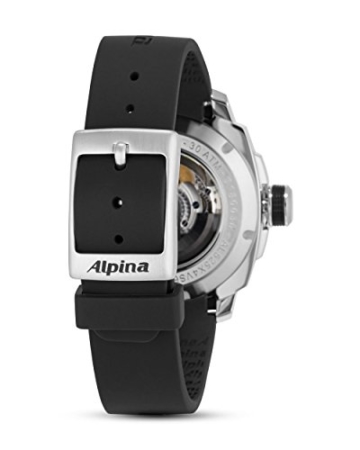 Alpina Herren Analog Automatik Uhr mit Gummi Armband AL-525LBN4V6 - 4