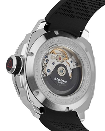 Alpina Herren Analog Automatik Uhr mit Gummi Armband AL-525LBN4V6 - 5