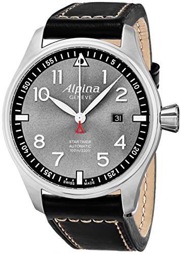 Alpina Herren Analog Automatik Uhr mit Leder Armband AL-525GB4S6 - 1