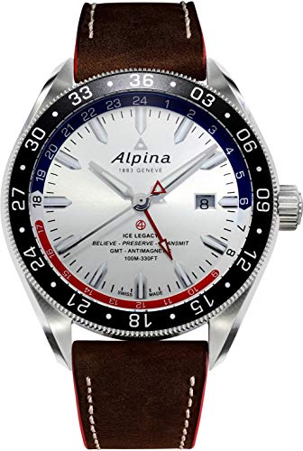 Alpina Herren-Armbanduhr 44mm Armband Leder Schweizer Automatik AL-550SRN5AQ6 - 1