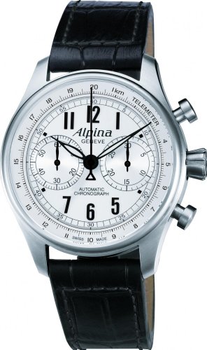 Alpina Herren-Armbanduhr 44mm Schwarz Schweizer Automatik AL-860SCP4S6 - 1