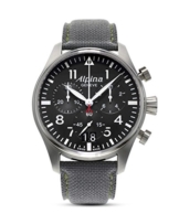Alpina Herren Chronograph Quarz Uhr mit Leder Armband AL-372B4S6 - 1