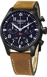 Alpina Herren Chronograph Quarz Uhr mit Leder Armband AL-372N4FBS6 - 1