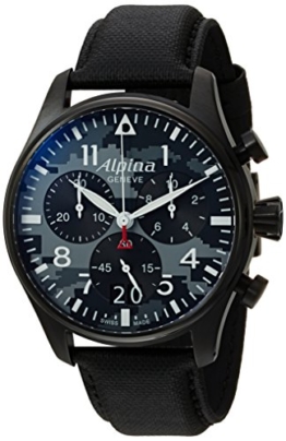 Alpina Startimer Herren-Armbanduhr 44mm Leder Schweizer Quarz AL-372BMLY4FBS6 - 1