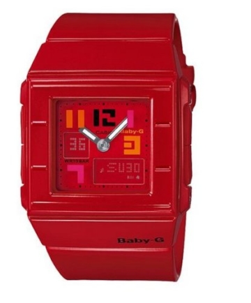 Baby-G World Time Chronograph Red Dial Damenuhr # BGA200PD-4B - 1