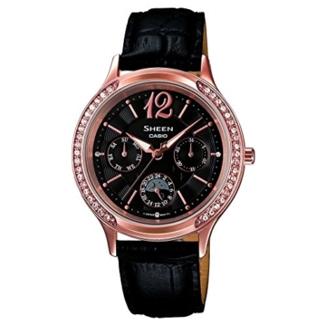 Casio Damen-Armbanduhr XS Chronograph Quarz Leder SHE-3030GL-5AUER - 1