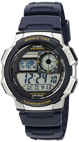 Casio Herren-'10 Jahres Batterie' Quarz Kunstharz Automatik Uhr, Farbe: Blau (Modell: ae1000 W-2av) - 1