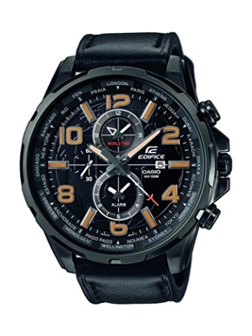 CASIO Herren Chronograph Quarz Uhr mit Leder Armband EFR-302L-1AVUEF - 1