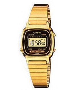 Casio LA-670WG-1 Damen-Armbanduhr, Quarz, digital, vergoldetes Zifferblatt, Armband aus vergoldetem Metall - 1