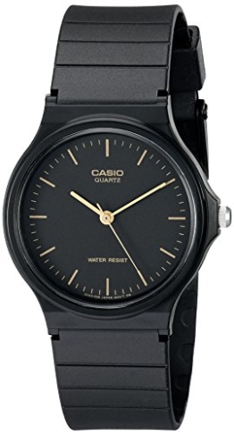 Casio MQ24–1E Herren-Armbanduhr, Schwarz, Kunstharz, Quarzuhr mit schwarzem Zifferblatt - 1
