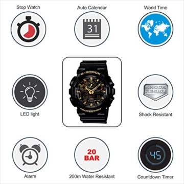 Casio Netz Me Up G SHOCK Quarz: Batterie Reloj (Modelo de Asia) GA-100CF-1A9 - 5